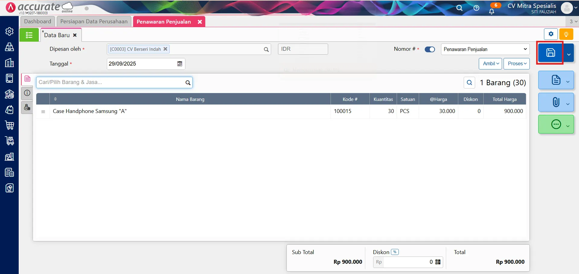 Fitur Penawaran Penjualan di Accurate Online